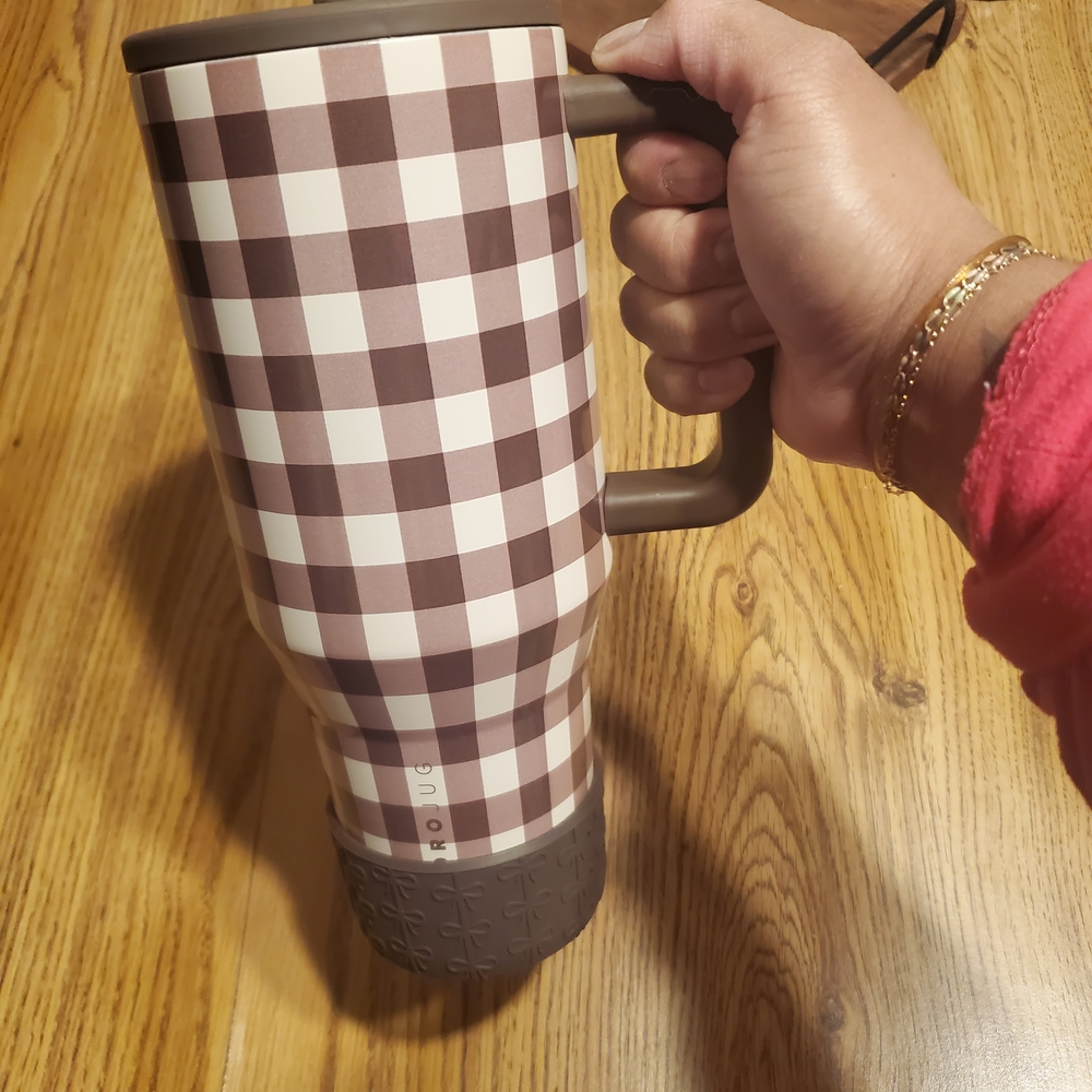 HydroJug Brown and White Checkered Water Bottle